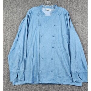 Uncommon Threads Chef Coat Mens 2XL Blue Denim Double Breasted Jacket